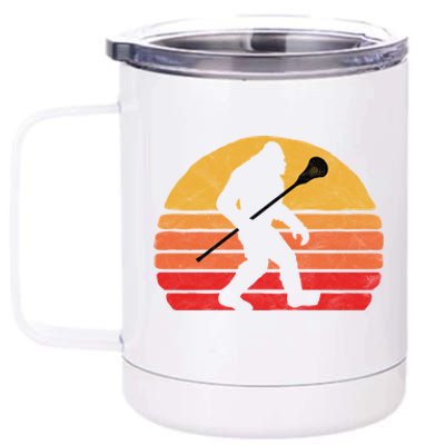 Bigfoot Lacrosse Stick Vintage Surf Sun Funny Lax Gift 12 oz Stainless Steel Tumbler Cup