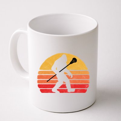 Bigfoot Lacrosse Stick Vintage Surf Sun Funny Lax Gift Coffee Mug