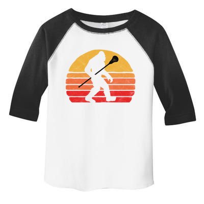 Bigfoot Lacrosse Stick Vintage Surf Sun Funny Lax Gift Toddler Fine Jersey T-Shirt