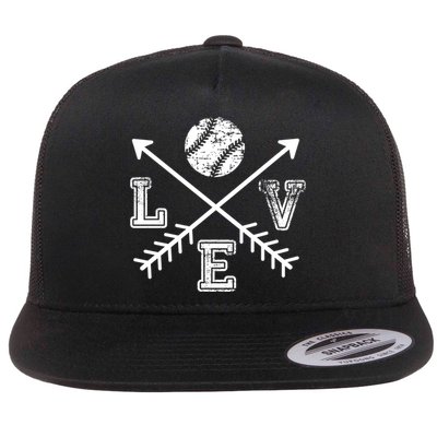 Baseball Love Sport Arrow Gift Flat Bill Trucker Hat