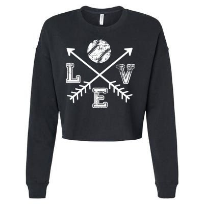 Baseball Love Sport Arrow Gift Cropped Pullover Crew