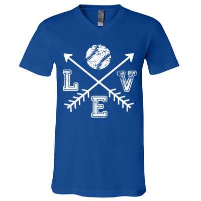 Baseball Love Sport Arrow Gift V-Neck T-Shirt