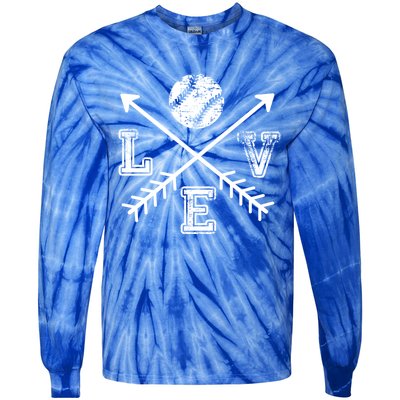 Baseball Love Sport Arrow Gift Tie-Dye Long Sleeve Shirt