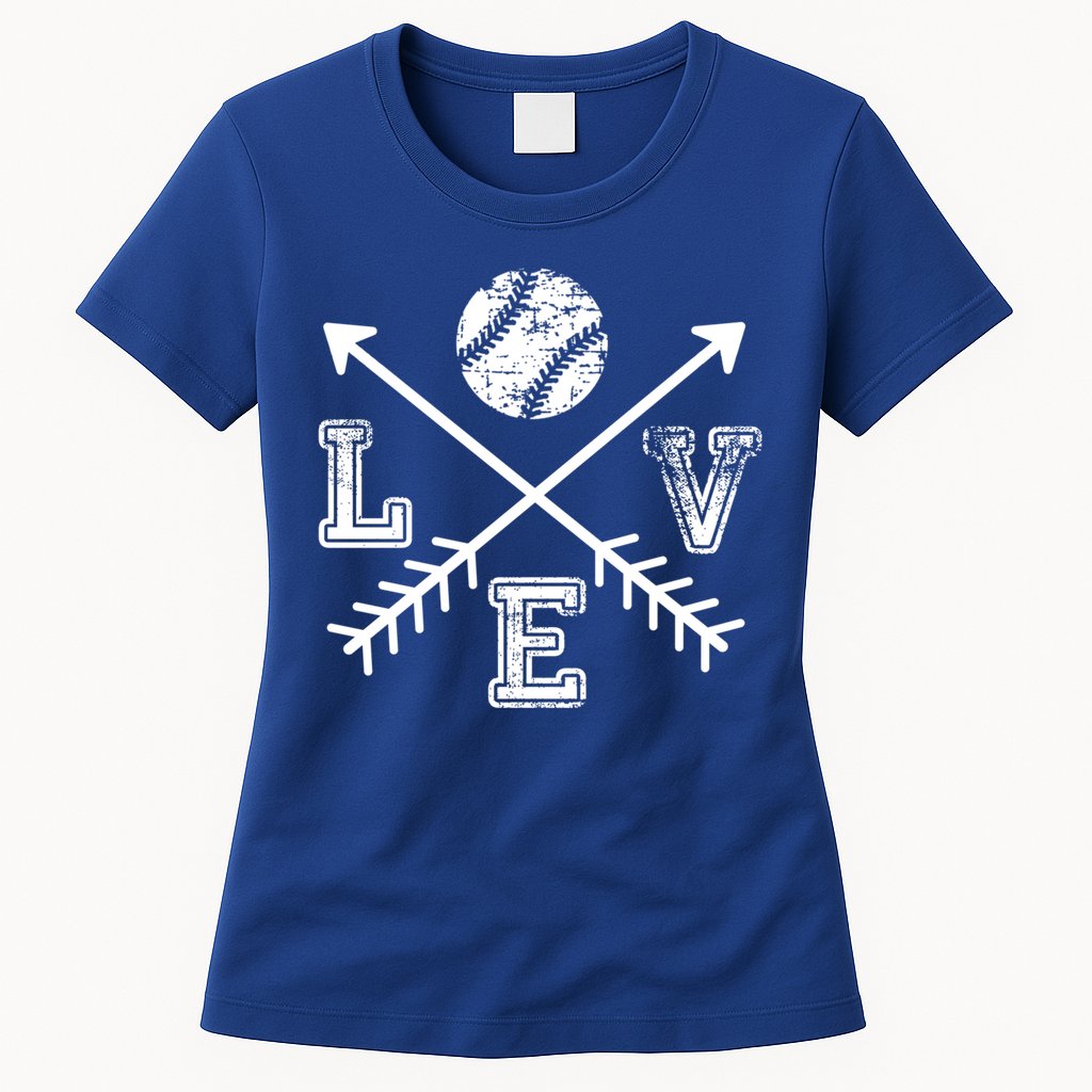 Baseball Love Sport Arrow Gift Womens T-Shirt