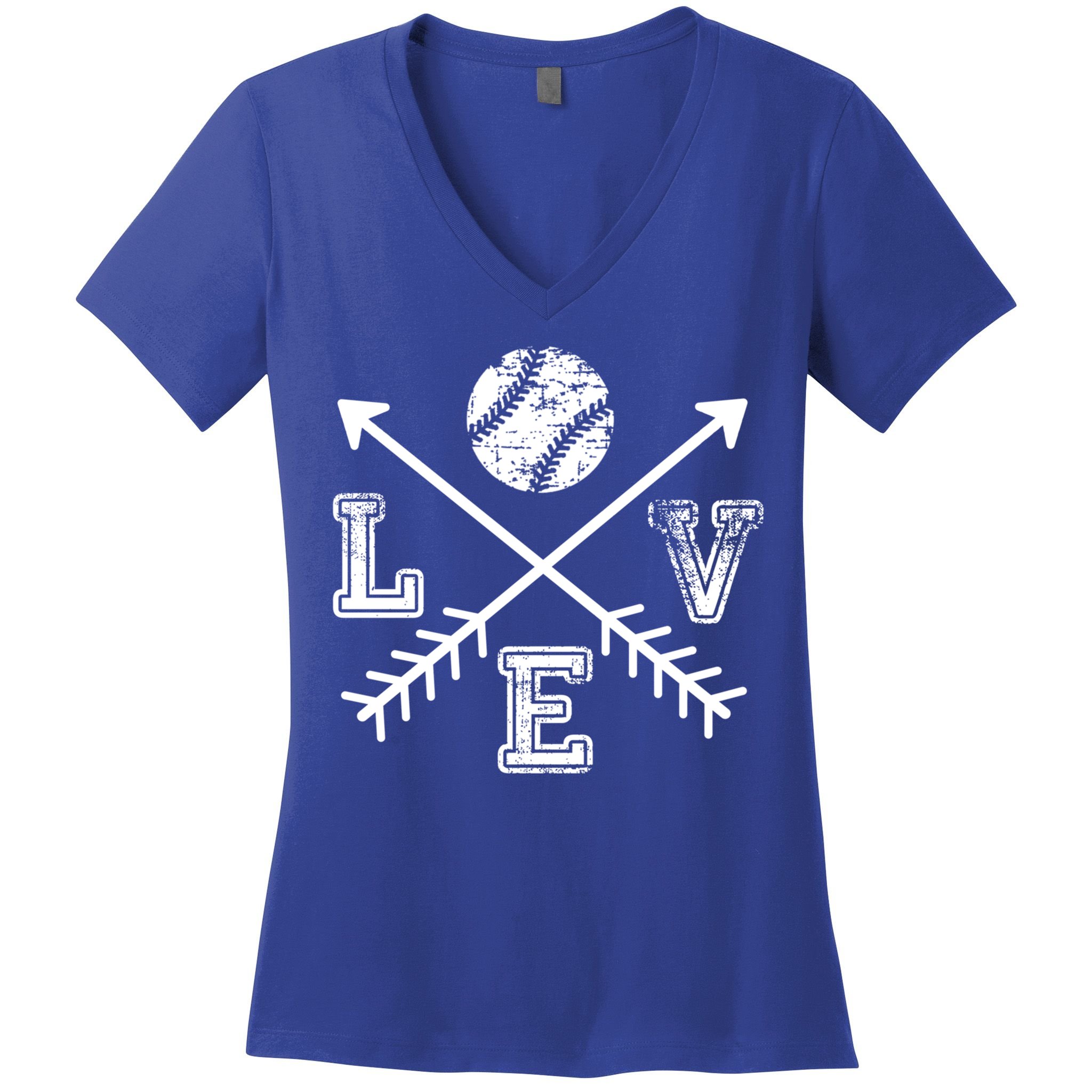 Baseball Love Sport Arrow Gift Women's V-Neck T-Shirt