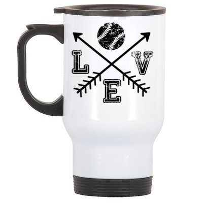 Baseball Love Sport Arrow Gift Stainless Steel Travel Mug