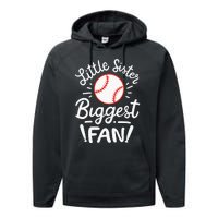 Baseball Little Sister Biggest Fan Performance Fleece Hoodie