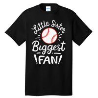 Baseball Little Sister Biggest Fan Tall T-Shirt