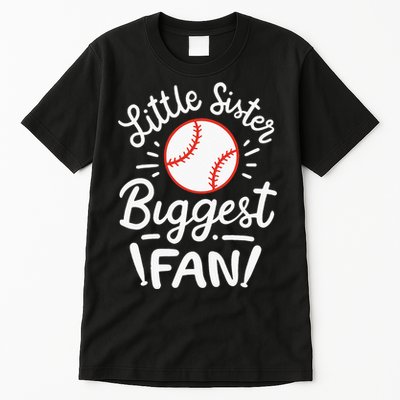 Baseball Little Sister Biggest Fan Tall T-Shirt