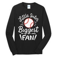 Baseball Little Sister Biggest Fan Tall Long Sleeve T-Shirt