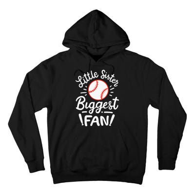 Baseball Little Sister Biggest Fan Tall Hoodie