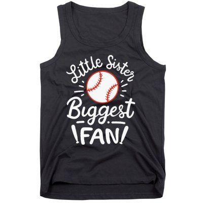 Baseball Little Sister Biggest Fan Tank Top