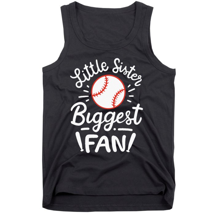 Baseball Little Sister Biggest Fan Tank Top