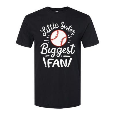 Baseball Little Sister Biggest Fan Softstyle CVC T-Shirt