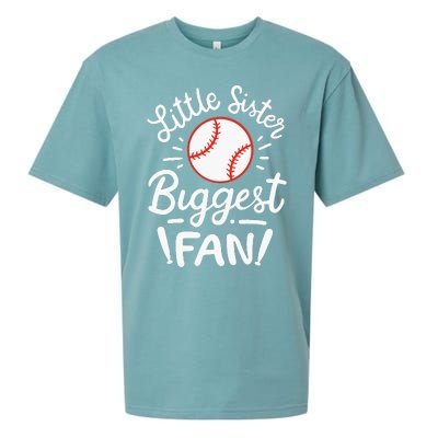 Baseball Little Sister Biggest Fan Sueded Cloud Jersey T-Shirt