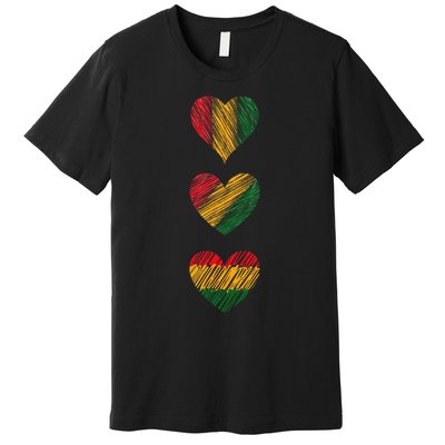 Black Love Soulful Couples Matching African Pride Colors Premium T-Shirt