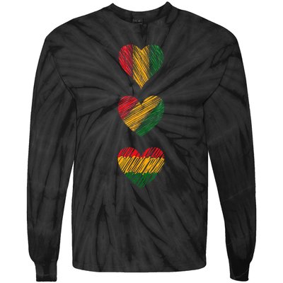 Black Love Soulful Couples Matching African Pride Colors Tie-Dye Long Sleeve Shirt