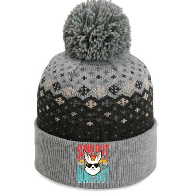 Bunny Lover Suns Out Buns Out Gift The Baniff Cuffed Pom Beanie