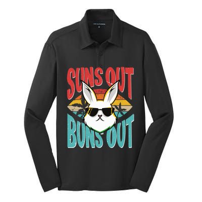 Bunny Lover Suns Out Buns Out Gift Silk Touch Performance Long Sleeve Polo