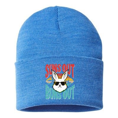 Bunny Lover Suns Out Buns Out Gift Sustainable Knit Beanie