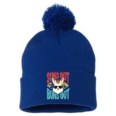 Bunny Lover Suns Out Buns Out Gift Pom Pom 12in Knit Beanie