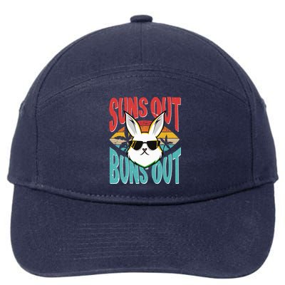 Bunny Lover Suns Out Buns Out Gift 7-Panel Snapback Hat