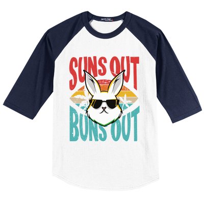 Bunny Lover Suns Out Buns Out Gift Baseball Sleeve Shirt