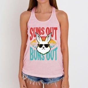 Bunny Lover Suns Out Buns Out Gift Women's Knotted Racerback Tank