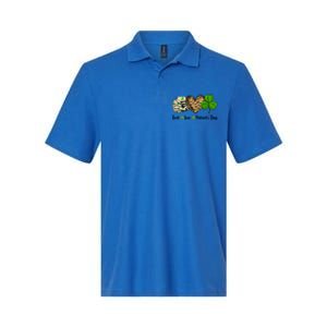 Book Love Shamrock Leopard Heart Book Lover St Patrick's Day Funny Gift Softstyle Adult Sport Polo