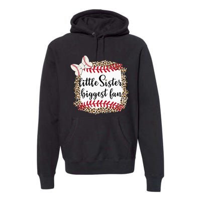 Baseball Little Sister Biggest Fan For Baseball Player Premium Hoodie