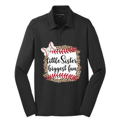 Baseball Little Sister Biggest Fan For Baseball Player Silk Touch Performance Long Sleeve Polo