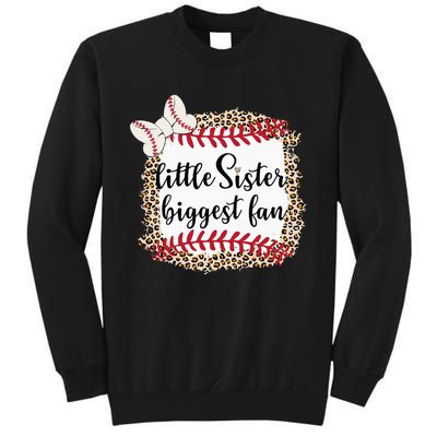 Baseball Little Sister Biggest Fan For Baseball Player Tall Sweatshirt