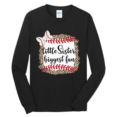 Baseball Little Sister Biggest Fan funny Baseball Player Tall Long Sleeve T-Shirt