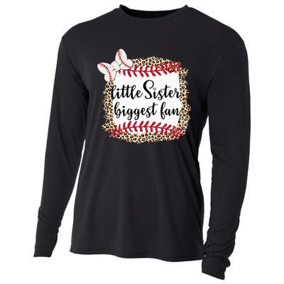 Baseball Little Sister Biggest Fan funny Baseball Player Cooling Performance Long Sleeve Crew