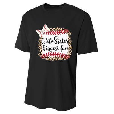 Baseball Little Sister Biggest Fan funny Baseball Player Performance Sprint T-Shirt