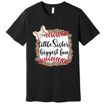 Baseball Little Sister Biggest Fan funny Baseball Player Premium T-Shirt