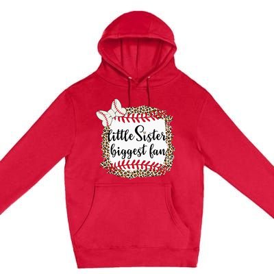 Baseball Little Sister Biggest Fan funny Baseball Player Premium Pullover Hoodie