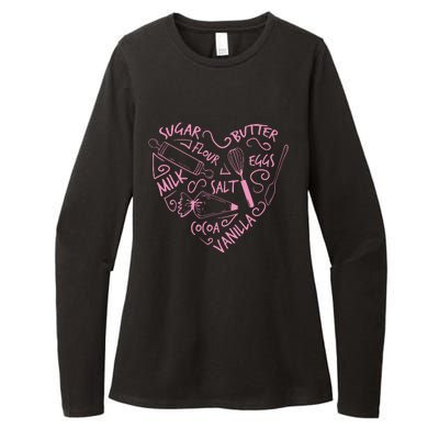 Baking Love Sugar Butter Flour Heart Cake Pastry Chef Baker Womens CVC Long Sleeve Shirt