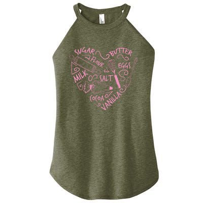 Baking Love Sugar Butter Flour Heart Cake Pastry Chef Baker Women's Perfect Tri Rocker Tank