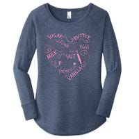 Baking Love Sugar Butter Flour Heart Cake Pastry Chef Baker Women's Perfect Tri Tunic Long Sleeve Shirt