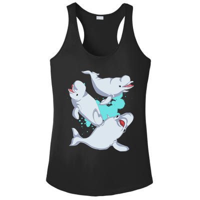 Beluga Lover Sea Creature Ocean Mammal Animal Beluga Whale Ladies PosiCharge Competitor Racerback Tank