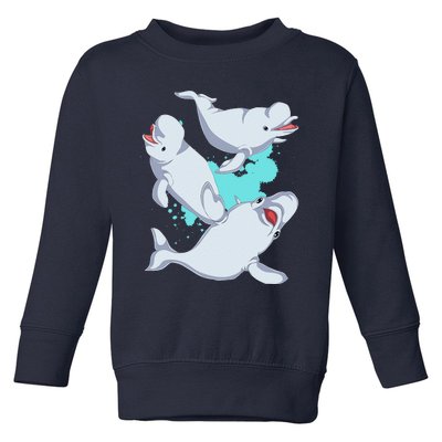 Beluga Lover Sea Creature Ocean Mammal Animal Beluga Whale Toddler Sweatshirt