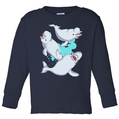 Beluga Lover Sea Creature Ocean Mammal Animal Beluga Whale Toddler Long Sleeve Shirt