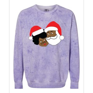 Black Loving Santa Claus And Mrs Claus Ethnic Christmas Meaningful Gift Colorblast Crewneck Sweatshirt