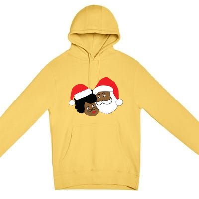 Black Loving Santa Claus And Mrs Claus Ethnic Christmas Meaningful Gift Premium Pullover Hoodie