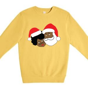 Black Loving Santa Claus And Mrs Claus Ethnic Christmas Meaningful Gift Premium Crewneck Sweatshirt