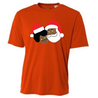 Black Loving Santa Claus And Mrs Claus Ethnic Christmas Meaningful Gift Cooling Performance Crew T-Shirt