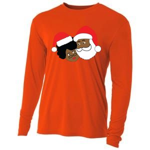 Black Loving Santa Claus And Mrs Claus Ethnic Christmas Meaningful Gift Cooling Performance Long Sleeve Crew