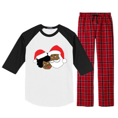 Black Loving Santa Claus And Mrs Claus Ethnic Christmas Meaningful Gift Raglan Sleeve Pajama Set