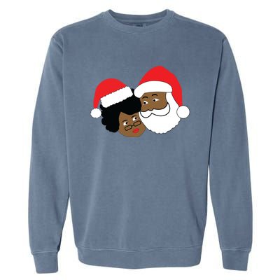 Black Loving Santa Claus And Mrs Claus Ethnic Christmas Meaningful Gift Garment-Dyed Sweatshirt